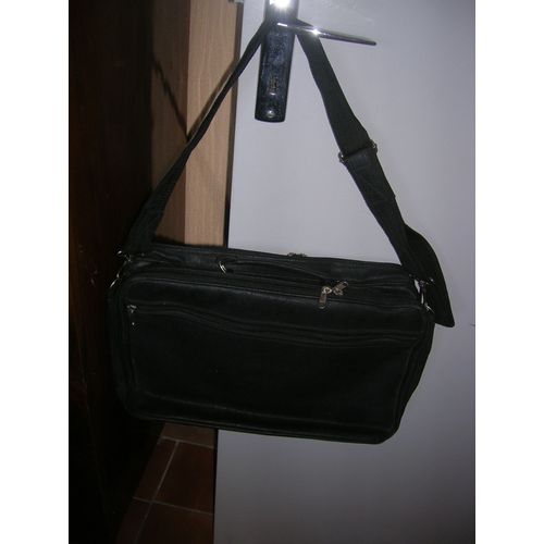 Sacoche Multi-Poches Porte Documents Noir 40 X 30 Cm.