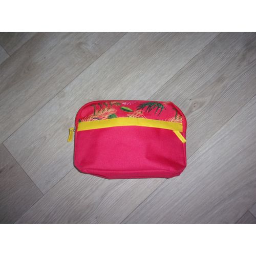 Trousse De Maquillage Rouge Et Multicolore Nylon Neuve