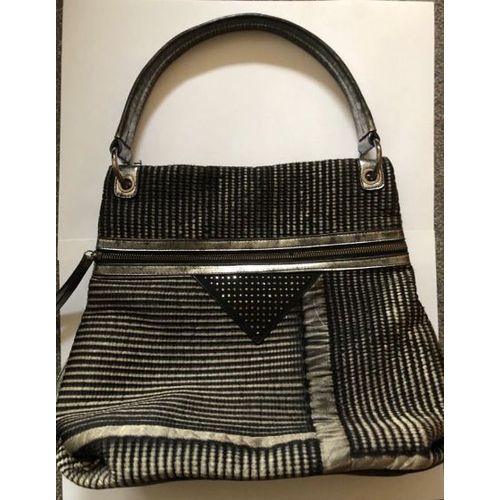Besace Triangle Noir Et Gris Synthétique Multicolore