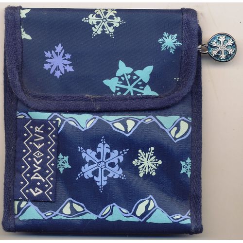 Pochette De Ceinture Porte Carte Porte Monnaietoile Bleu Azur De Marque G. Ducoeur Décors Flocon De Neige