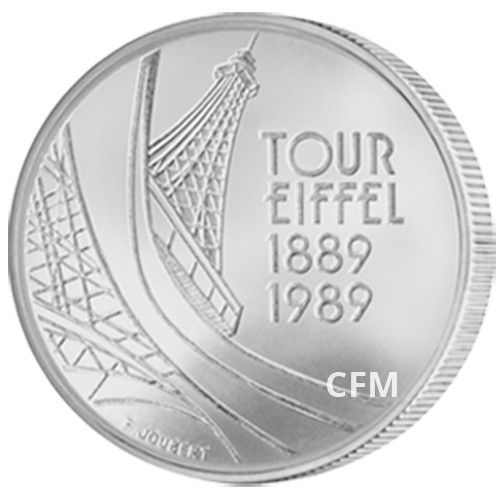 Piece 5 Francs 198 Tour Eiffel 1989 - 100 Ans De Sa Construction 