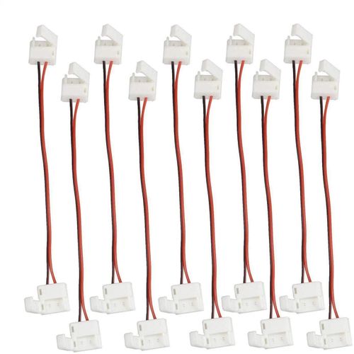 10 Cables Connection Raccord Rallonge Pour Ruban Led 3528 8mm