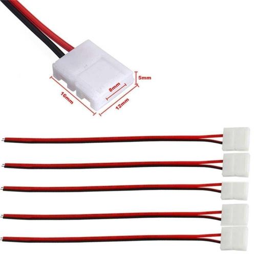 10 Cables Connection Raccord Rallonge Pour Ruban Led 3528 8mm