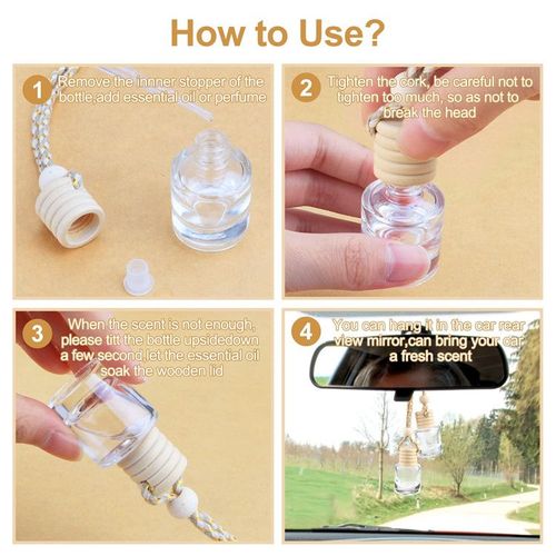 Désodorisant Diffuseur Bouteille Pendentif Huile Parfum Bouteille D'aromathérapie Ornement Décor,10 Packs 