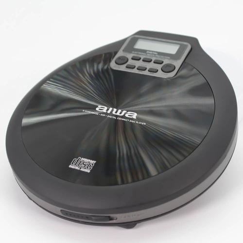 Lecteur CD / CD-R / CD-R / MP3 portable AIWA PCD-810BK, Noir gris, avec écouteurs et sac, ESP