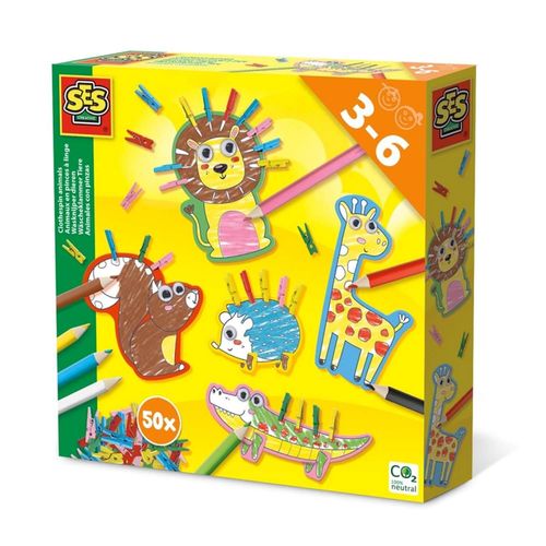 Animaux En Pinces Linge Et Coloriage