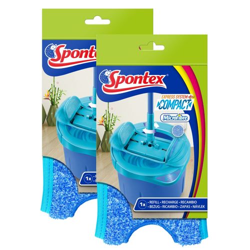 SPONTEX Lot de 2 Recharges pour Kit Balai Express System+ Compact