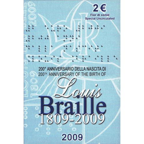 2 Euros Italie 2009: Louis Braille- Bu Coincard