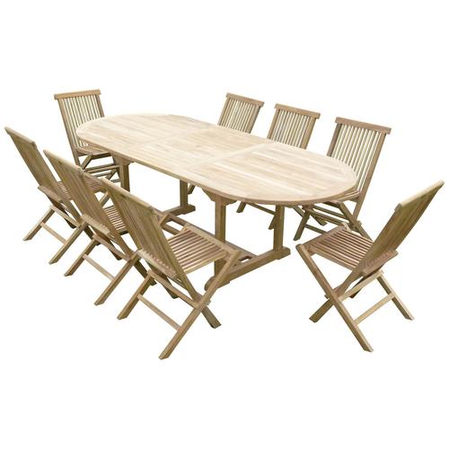 Ensemble De Jardin En Teck Premium Milana 8 Chaises Jenae