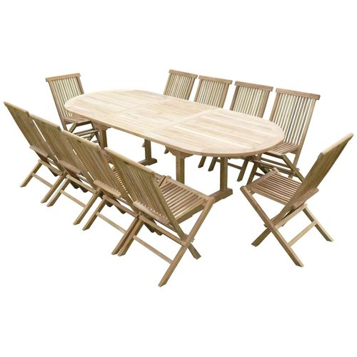 Ensemble De Jardin En Teck Premium Milana 10 Chaises Jenae