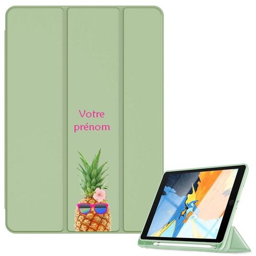 Housse Ipad 1 2 3 4 Vert Avec Motif Ananas Personnalisee