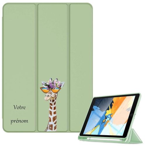 Housse Ipad 1 2 3 4 Vert Avec Motif Girafe Personnalisee