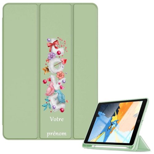 Housse Ipad 1 2 3 4 Vert Avec Motif Love Personnalisee