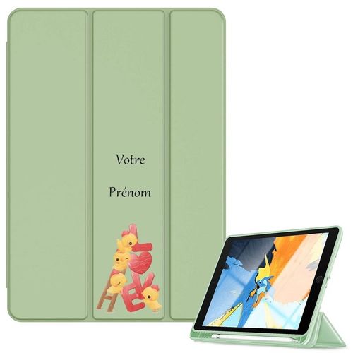 Housse Ipad 1 2 3 4 Vert Avec Motif Love Poussin Personnalisee