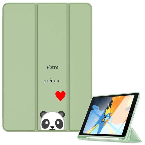 Housse Ipad 1 2 3 4 Vert Avec Motif Panda Emoji Personnalisee
