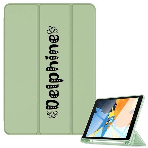 Housse Ipad 1 2 3 4 Vert Avec Votre Prenom 23 Coeur