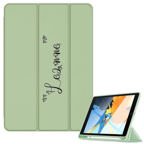 Housse Ipad 1 2 3 4 Vert Avec Votre Prenom 24 Coeur