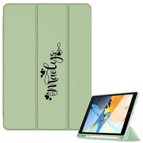 Housse Ipad 1 2 3 4 Vert Avec Votre Prenom 26 Coeur