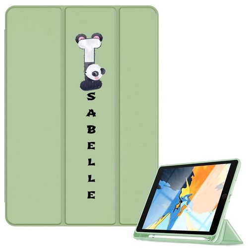 Housse Ipad 1 2 3 4 Vert Avec Votre Prenom Panda