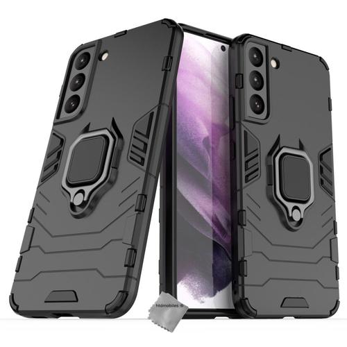 Housse Etui Coque Rigide Anti Choc Pour Samsung Galaxy S22 5g + Film Ecran - Noir