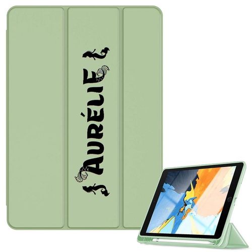 Housse Ipad Ipad Air 4 Air 5 Et 11 Pro Vert Avec Votre Prenom Sirene