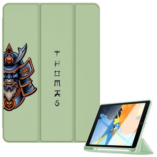 Housse Ipad Ipad Air 4 Air 5 Et 11 Pro Vert Avec Motif Samourai Manga Personnalisee
