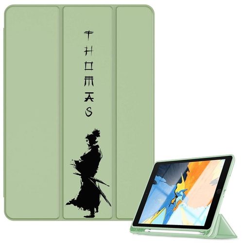 Housse Ipad Ipad Air 4 Air 5 Et 11 Pro Vert Avec Motif Samourai Personnalisee