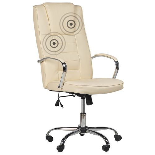 Fauteuil Massant Cuir Pu Beige Grandeur