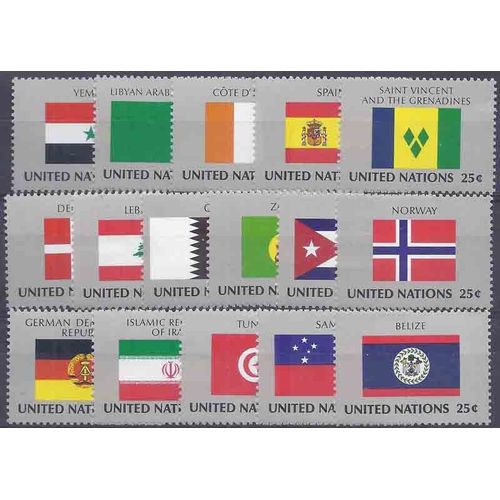 Timbre Collection Onu New-York N° Yvert Et Tellier 521/536 Neuf Sans Charnière