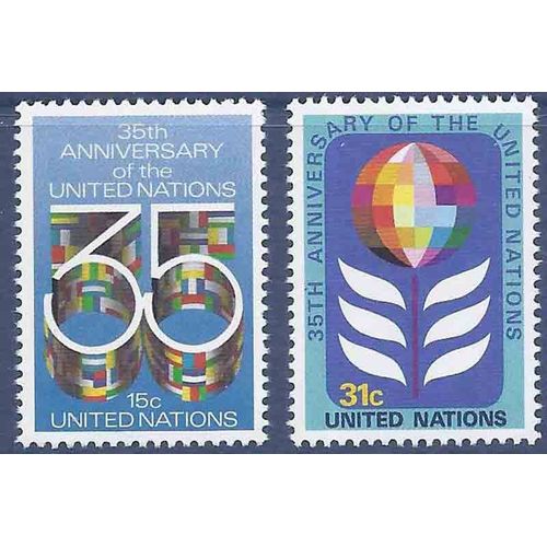 Timbre Collection Onu New-York N° Yvert Et Tellier 314/315 Neuf Sans Charnière