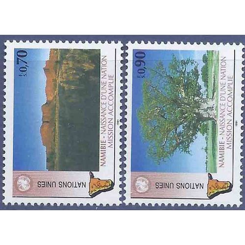 Timbre Collection Onu Genève N° Yvert Et Tellier 206/207 Neuf Sans Charnière
