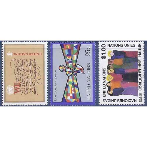 Timbre Collection Onu New-York N° Yvert Et Tellier 283/285 Neuf Sans Charnière