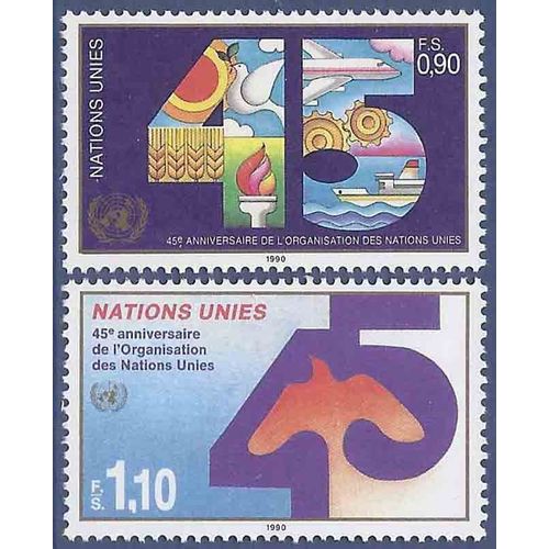 Timbre Collection Onu Genève N° Yvert Et Tellier 192/193 Neuf Sans Charnière