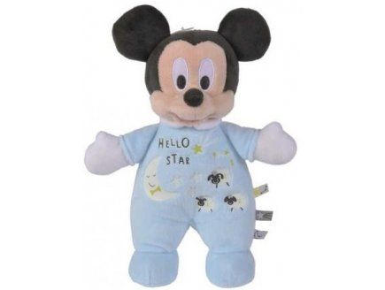 Disney - Peluche Mickey avec mouchoir brille dans la nuit 18 cm Nicotoy