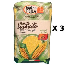 Lot 3x Polinte Moyenne Jaune - Italie - Molino Peila - Paquet 1kg