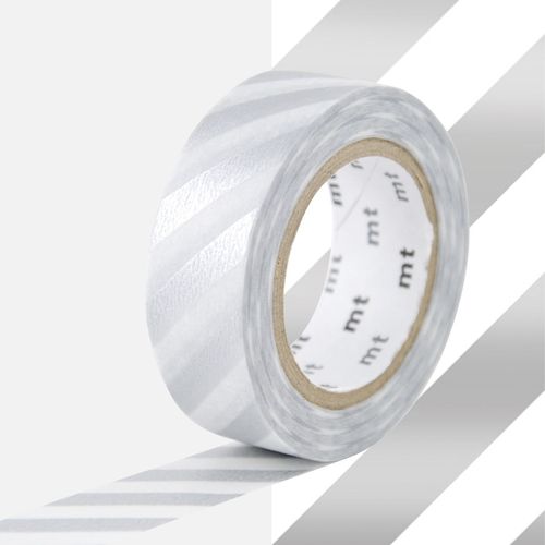 Masking Tape Mt Rayures Argent - Stripe Silver