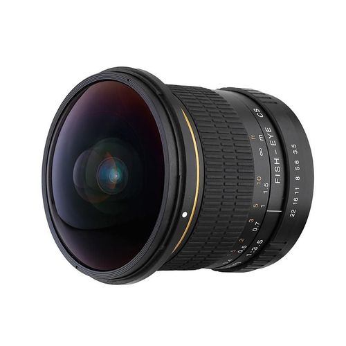 Andoer 8mm F/3.5 170 ° Ultra Large HD Fisheye lentille asphérique Compatible Appareil Photo Plein Cadre 