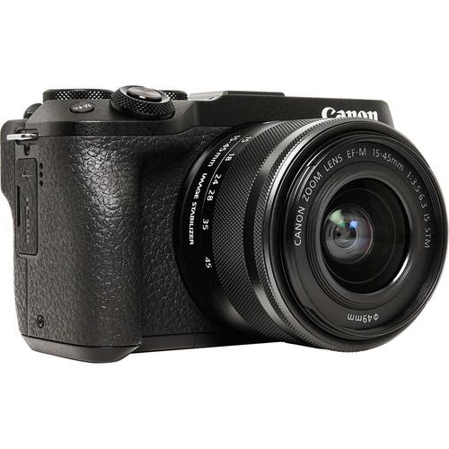 Canon EOS M6 Mark II - Appareil photo numérique - sans miroir - 32.5 MP - APS-C - 4K / 30 pi/s - 3x zoom optique objectif EF-M 15 - 45 mm IS STM - Wi-Fi, Bluetooth - noir