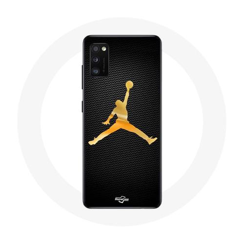 Coque Samsung Galaxy A41 Air Michael Jordan Logo Jaune