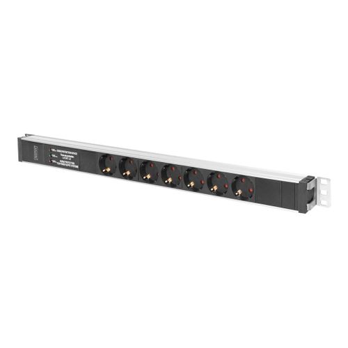 DIGITUS - Coupe-circuit (rack-montable) - CA 230 V - 4000 Watt - 3600 VA - monophasé - entrée : power CEE 7/7 - connecteurs de sortie : 7 (7 x CEE 7/3) - 0U - 2 m cordon