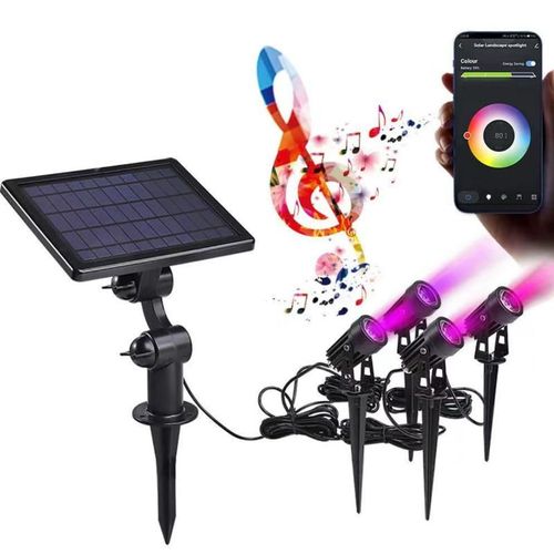 Spots Solaires Connectés À Piquer Rgb Ip55 (Lot De 4)