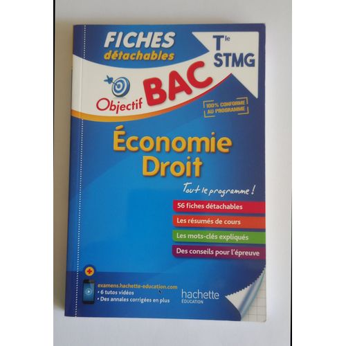 Objectif Bac Fiches 1re Et Tle Stmg Droit Et Économie