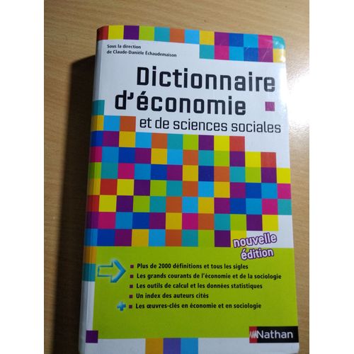 - Dictionnaire D’Économie Et De Sciences Sociales, Sous La Direction De Claude-Danièle Echaudemaison, Nathan
