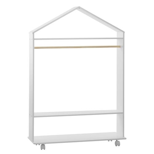 Penderie ? Roulettes Enfant Douceur - L. 80 X H. 120 Cm - Blanc