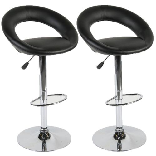 Lot De 2 Tabourets De Bar Sasha Simili - Noir