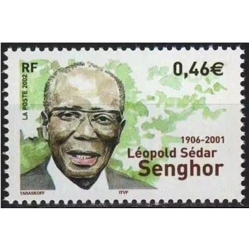 France 2002, Très Beau Timbre Neuf** Luxe Yvert 3537, Hommage À Leopold Sedar Senghor, Ancien Président Du Sénégal Et Académicien Français.
