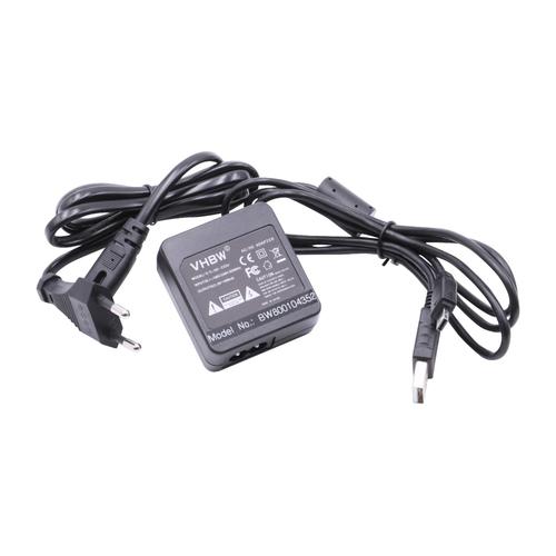 vhbw Bloc d'alimentation, chargeur adaptateur compatible avec Casio Exilim EX-TR100, EX-S6, EX-S7, EX-TR150 appareil photo, caméra vidéo - Câble 0,5m