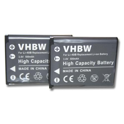 W1220 cámaras fotográficas T1260 E1480 E1465 vhbw Set de 2 baterías 500mAh Compatible con BenQ DCE1460 T1460 