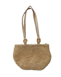 Sac cabas paille tressee. Beige. Fourretout.