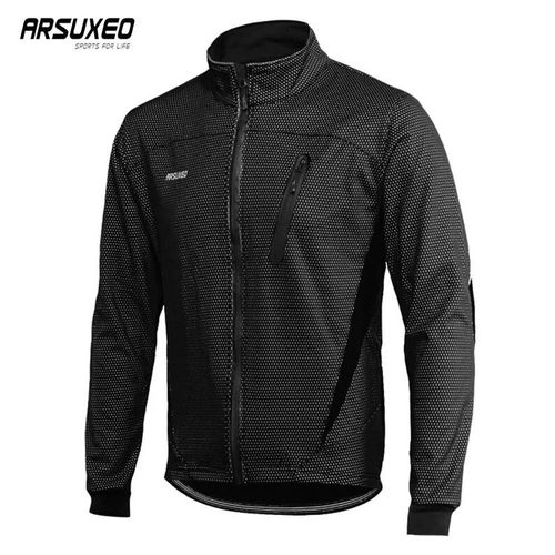 Arsuxeo-Veste De Cyclisme Thermique Pour Homme,Manteau De Vélo Imperméable,Coupe-Vent Casting,Veste Vtt,Smile,Hiver